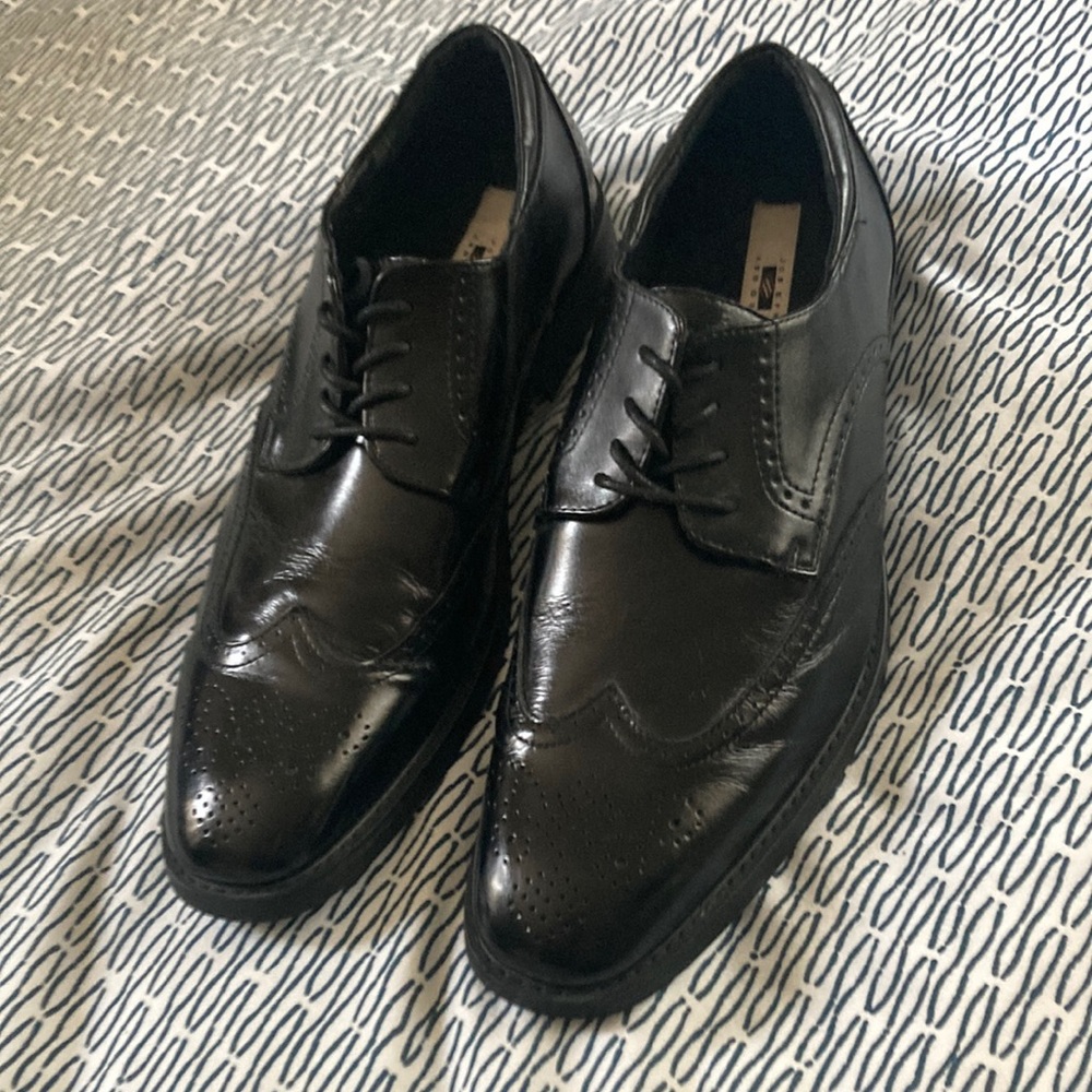 Joseph Abound Men's Black Leather Wingtip Lace-Up Oxford Dress Shoes Size 13D - Picture 7 of 8